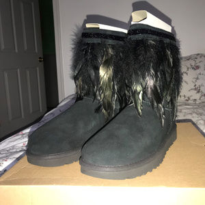 Ugg Boots with Peacock Feathers and Swarovski Crys